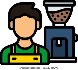 Barista Icon Lineal Color Vector Illustration