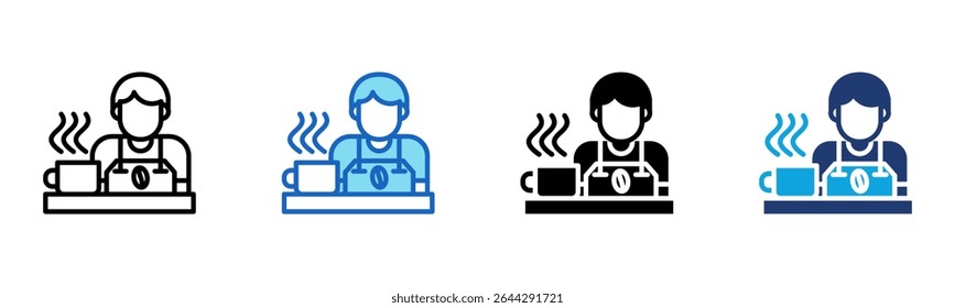 ícone Barista Ilustração de vetor de vários estilos