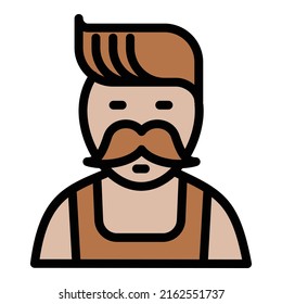 Vector de contorno de icono de Barista. Bebida de café. Máquina del cliente