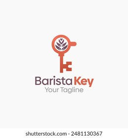 Barista Key Logo Vector Template Design. Good for Business, Start up, Agency, and Organization