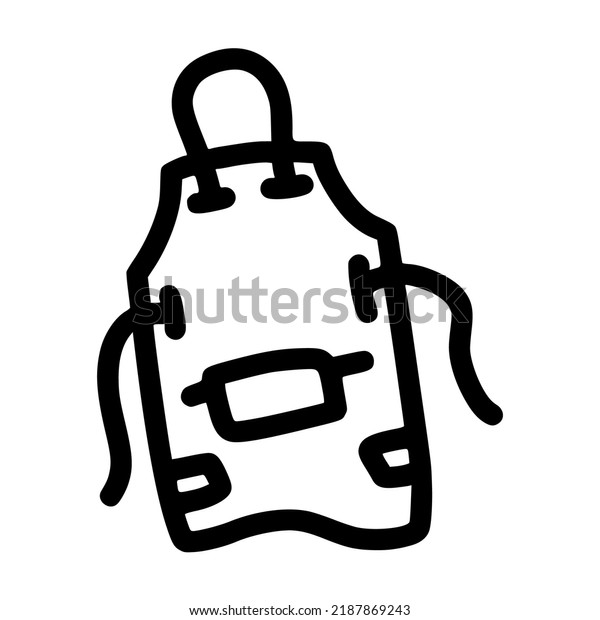 Barista Kitchen Apron Lineart Vector Illustration Stock Vector (Royalty
