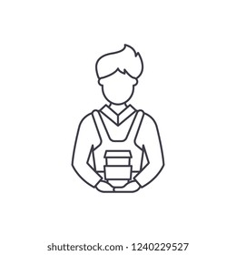 Barista line icon concept. Barista vector linear illustration, symbol, sign