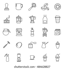 Barista line icon on white background, stock vector