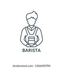 Barista Line Icon, Vector. Barista Outline Sign, Concept Symbol, Flat Illustration