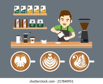 Barista Pouring Latte Art