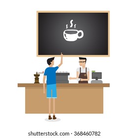 barista preparing coffee for customer