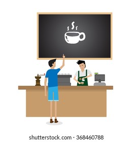 barista preparing coffee for customer