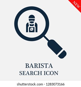 Barista search icon. Editable Barista search icon for web or mobile.