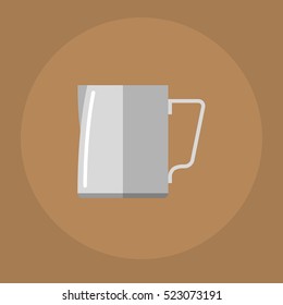 barista steel pitcher flat icon