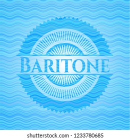 Baritone light blue water wave style badge.