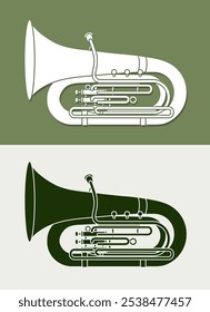 Baritone Orchestra Instrument Cartoon Music Graphic Vector