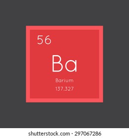 Barium simple style tile icon. Chemical element of periodic table. Vector illustration EPS8