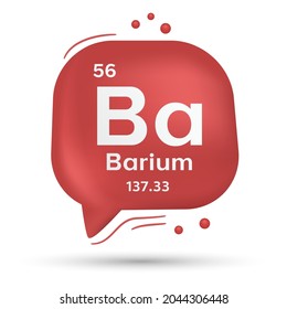 Símbolo de bario. Burbuja del discurso, póster y concepto de pegatina. 3.ª burbuja de habla