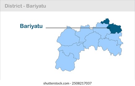 Mapa del subdistrito de Bariyatu, Distrito de Latehar, estado de Jharkhand, República de la India, Gobierno de Jharkhand, territorio indio, India oriental, política, aldea, turismo