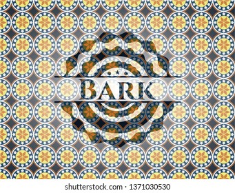 Bark arabesque style badge. arabic decoration.