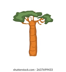 bark baobab tree cartoon. seeds oil, vitamin fiber, antioxidant superfood bark baobab tree sign. isolated symbol vector illustration