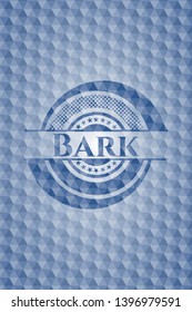 Bark blue polygonal badge. Vector Illustration. Detailed.