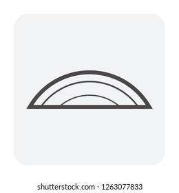 Bark wood vector icon in cross section view. Tree or timber after cut, slice, split in sawmill process. Material from nature sawn to bark for woodworking, construction and fuel of firewood stove.