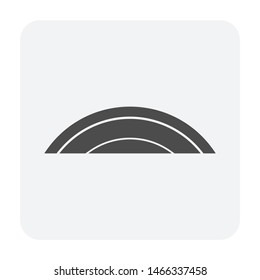 Bark wood vector icon in cross section view. Tree or timber after cut, slice, split in sawmill process. Material from nature sawn to bark for woodworking, construction and fuel of firewood stove.
