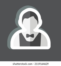 Barkeeper Sticker in trendy isolated on black background