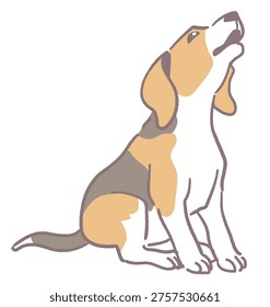Barking Beagle, cute vector illustration.
