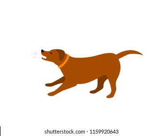 barking dog isolated vector illustration