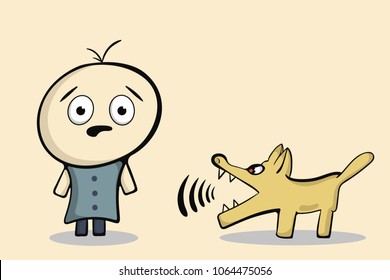 The barking dog and man