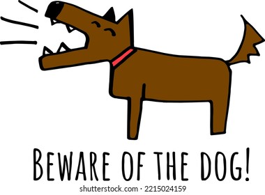 barking dog vector hand drawing illustration