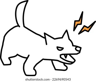 barking ferocious dog vector illustration