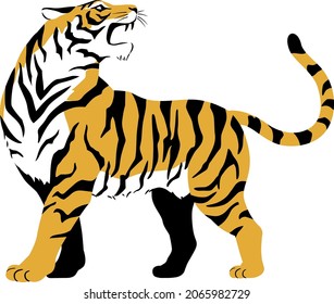 Barking Tiger illustration vector material