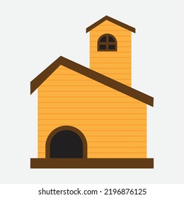 Barkitecture cartoon Dog House, Wood bird, pet house Illustration. Dog House Flat Icon. isolated, simple style