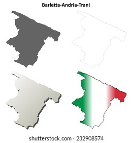 Barletta-Andria-Trani blank detailed outline map set