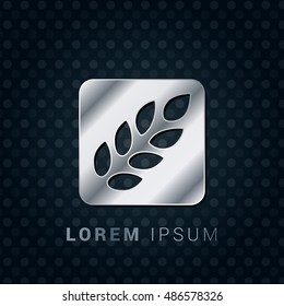 Barley 3D Silver/Platinum/Steel Metallic Premium Icon / Logo Design