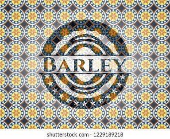 Barley arabic emblem background. Arabesque decoration.