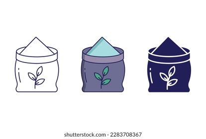 barley bag line and solid vector icons