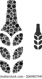 Barley beer vector composition of circle dots in different sizes and color shades. Circle dots are organized into barley beer vector illustration. Abstract vector design concept.