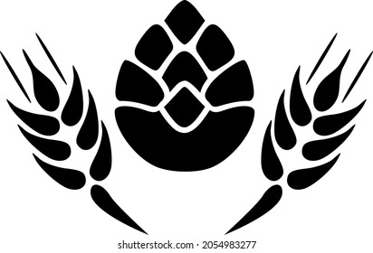 Ilustración vectorial de cerveza de cebada. Ilustración plana de diseño icónico de cerveza de cebada, aislada en un fondo blanco.