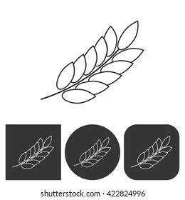 Barley   -  black and white icons. Vector illustration. 