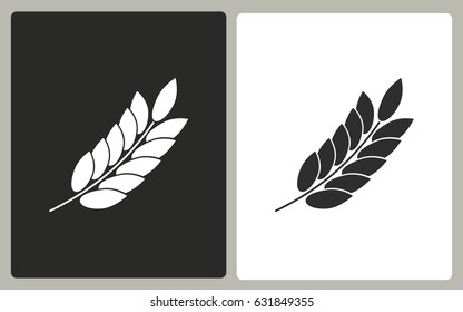 Barley - black and white vector icons. Illustration isolated for graphic and web design.