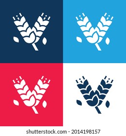 Barley blue and red four color minimal icon set