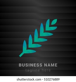Barley Blue,Green and Black silk fashion premium icon / Logo