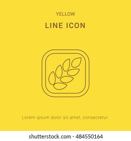Barley Cute yellow thin line icon / logo Design