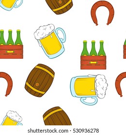 Barley drink pattern. Cartoon illustration of barley drink vector pattern for web