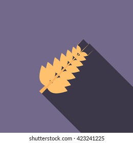 Barley ear icon, flat style