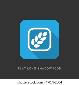 Barley Flat blue long shadow Icon / Logo Design