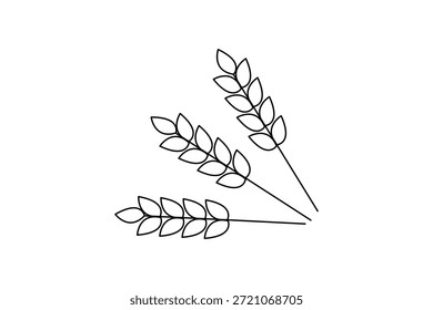 Ícone de comida de cevada desenho contínuo de uma linha e estilo minimalista isolar esboço vetor ilustração
