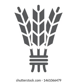 Barley glyph icon, harvest and rye, wheat sign, vector graphics, a solid pattern on a white background, eps 10.
