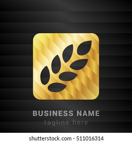 Barley Gold and Black silk fashion premium icon / Logo