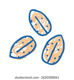 barley grain peeled doodle icon sketch vector. barley grain peeled sign. isolated symbol illustration