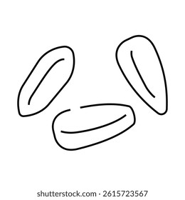 barley grain peeled line icon vector. barley grain peeled sign. isolated contour symbol black illustration